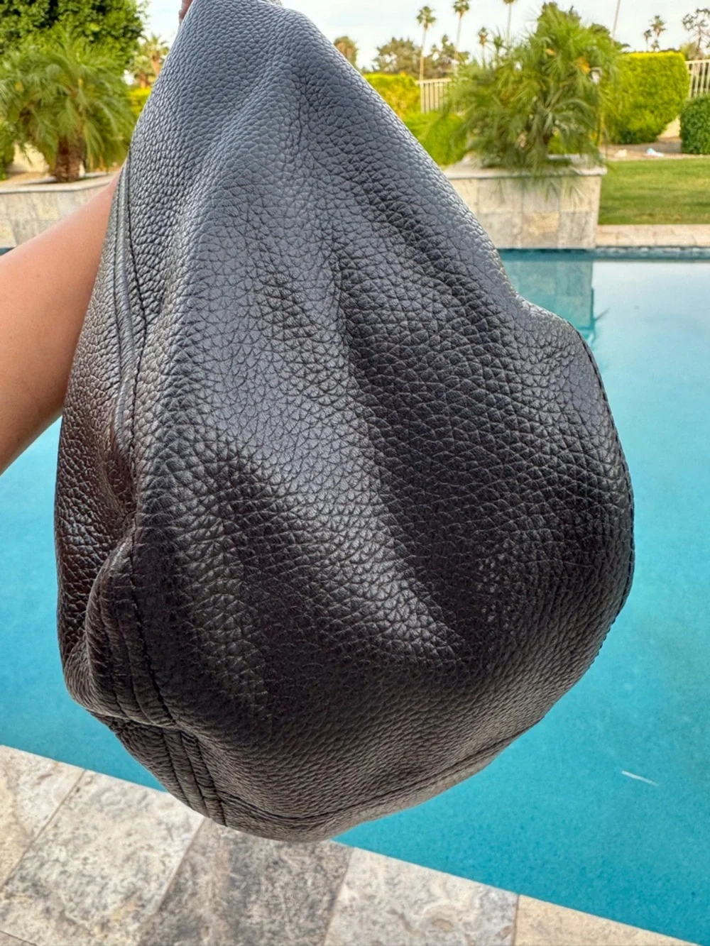 Michael Kors Black Pebbled Leather Hobo Bag with Gold Hardware - Picture 7 of 14